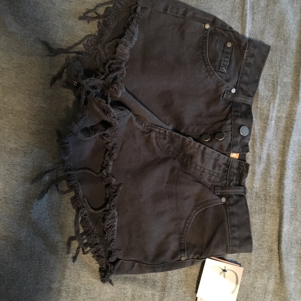 Boutique black distressed shorts